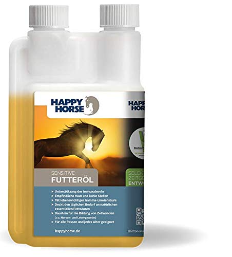 Happy Horse Sensitive Futteröl 500 ml - Einzigartige & Exklusive Ölmischung für Fellwechsel, Stoffwechselproblemen